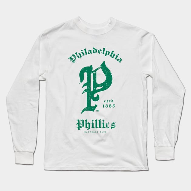 Vintage Phillies Baseball Long Sleeve T-Shirt by AksarART